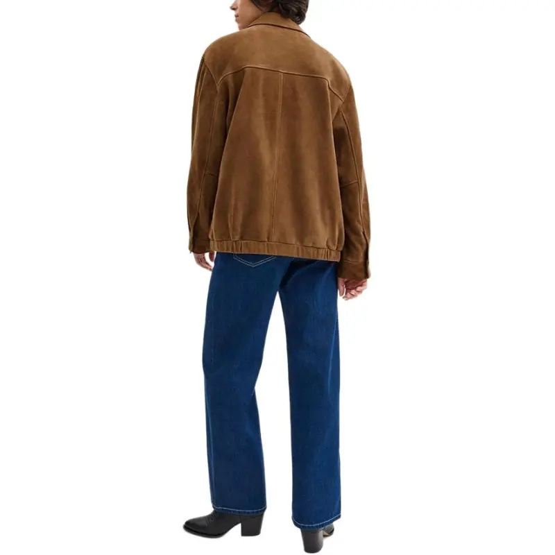 COACH Oversized Suede Jacket Jackets & Coats Women's Brown-2