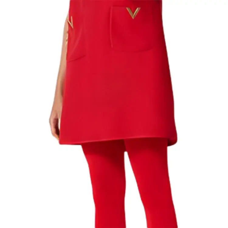 Valentino Short Sleeved Dress Women's Red-4