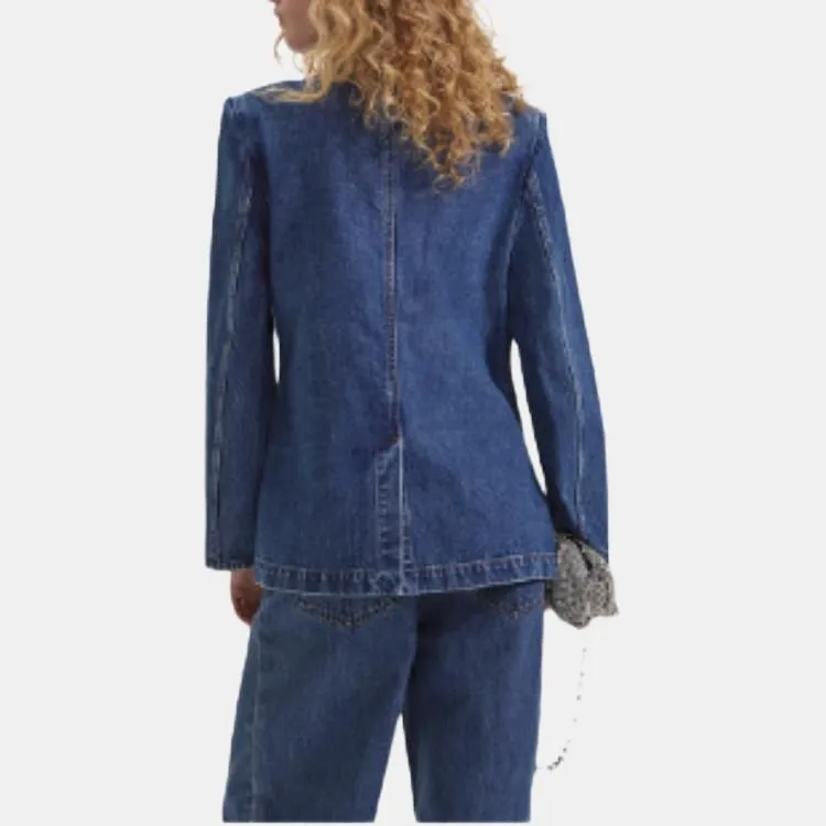 Self portrait Denim Jacket Women's Denim Blue-2