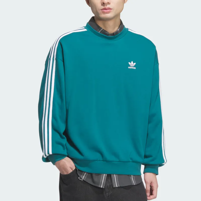 Adidas Originals FW24 ADICOLOR OVERSIZE CREW Sweatshirt Men's Remnant Duck Blue-1