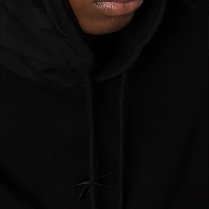 Reebok Woven Panelled Hoodie Sweatshirt Unisex Black-5