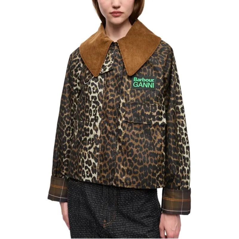 Barbour X GANNI X Barbour Co brand Jackets Women's Leopard Print-2