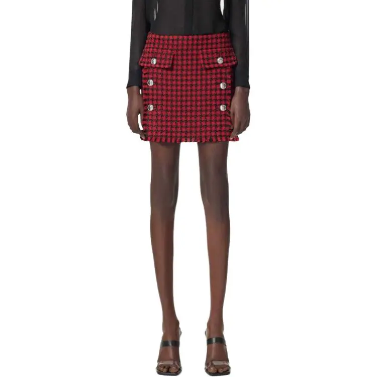 VERSACE Checked Mini Skirt-1