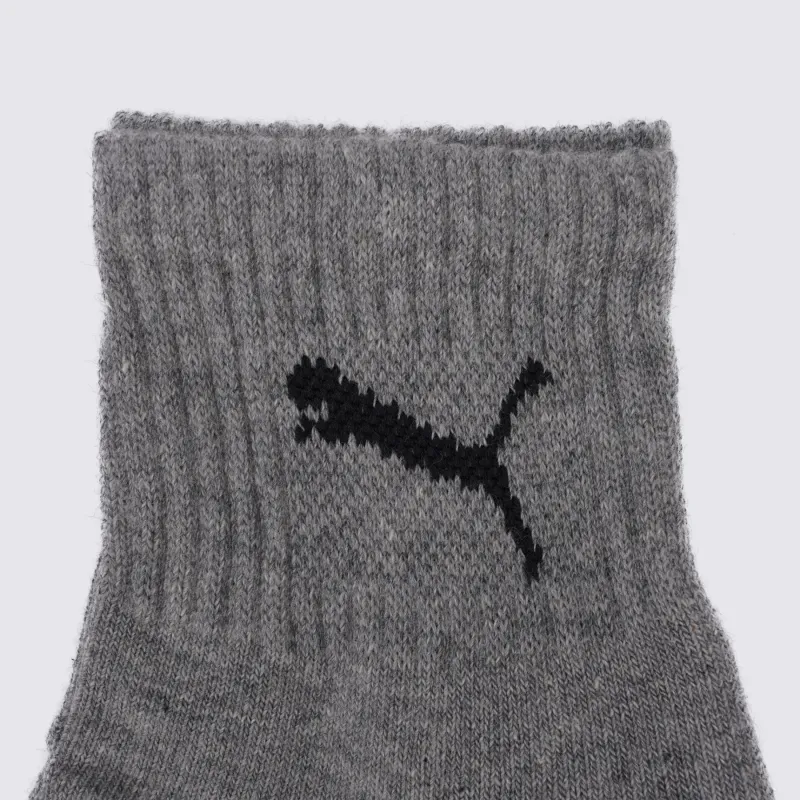 PUMA Unisex Short Crew Socks 3 Pack Ankle Socks Unisex 3 Pack White+Gray+Black-2