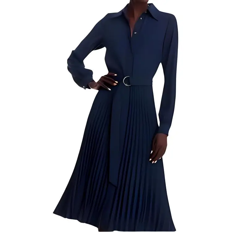 MICHAEL KORS FW24 Long Sleeved Dress Women's Dark Blue-3