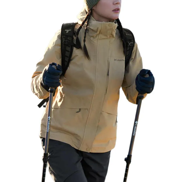 Columbia Omni Heat FW24 Waterproof And Warm Windbreaker Jacket Women's Apricot Yellow-6