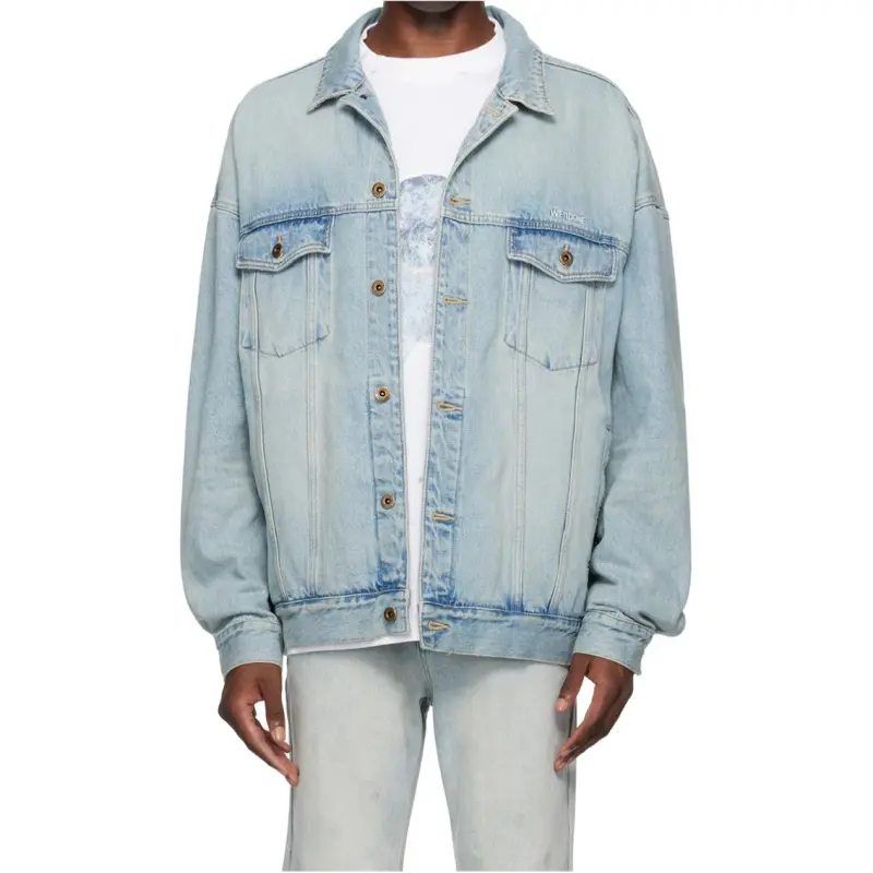 WE11DONE Shearling collar Denim Jacket-3
