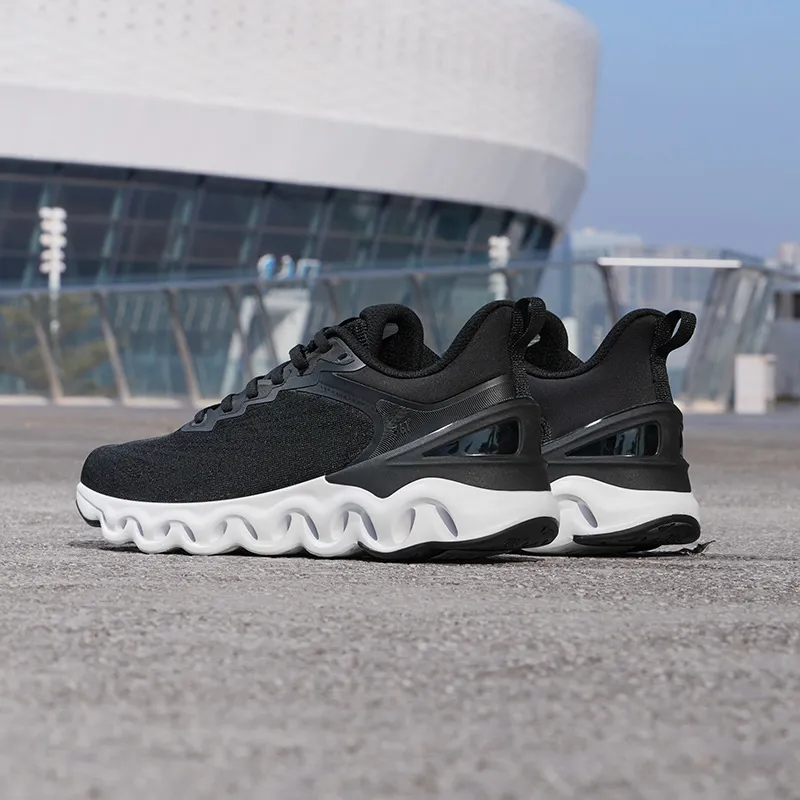 361° Cushioning, Slip Resistant, Abrasion Resistant, Breathable Low Top Running Shoes Men's Black White-8