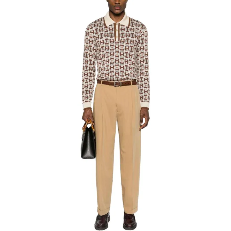 GUCCI Pleat detailing Tailored Wool Trousers-2