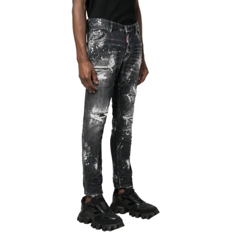 DSQUARED 2 Straight Leg Distressed Jeans-4