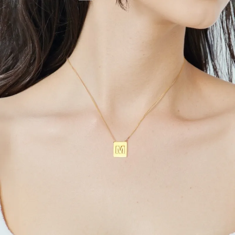 CELINE Alphabet M Necklace In Brass With Gold Finish-3