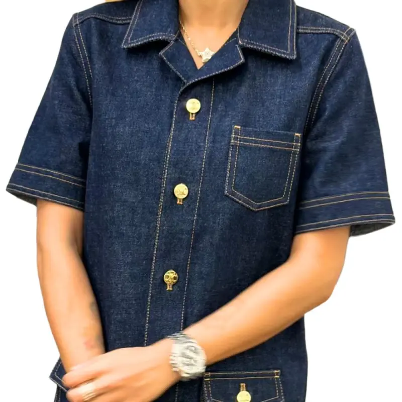 CELINE Workwear Mini Dress In Rinsed Wash Denim-3