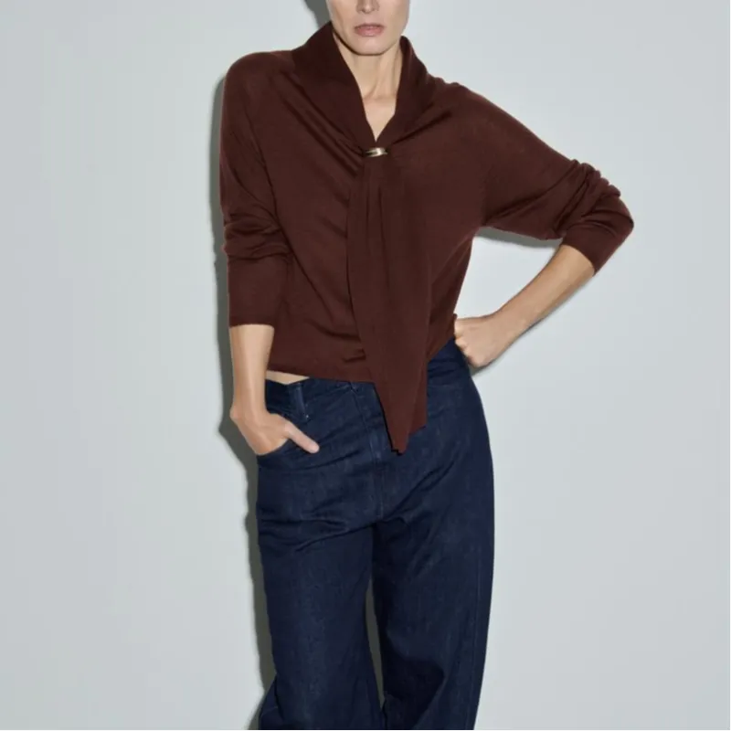 ZARA Sweaters Women's Burgundy-2