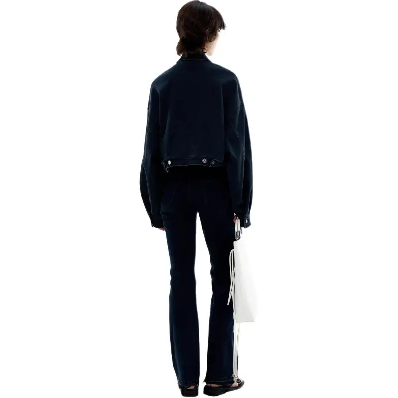III VIVINIKO Denim Jacket Women's Navy Blue-1