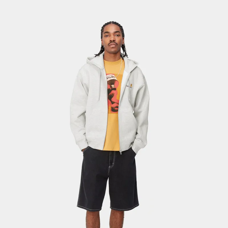 Carhartt WIP SS24 Hooded American Script Jacket Jackets & Coats Men's Light Gray-2