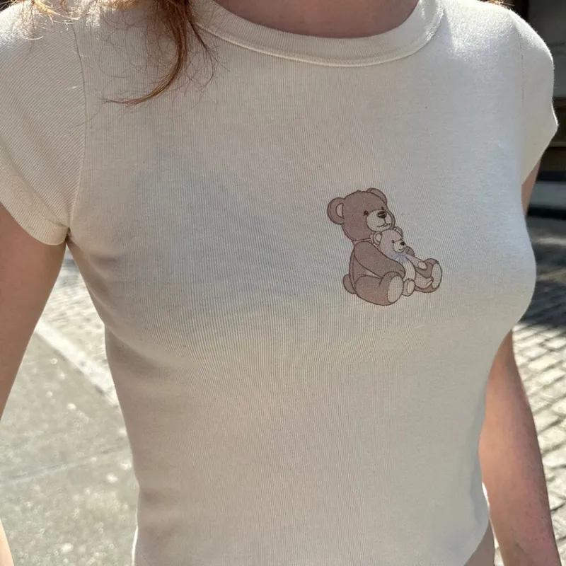 Brandy Melville Regular T-Shirt Women's White-1