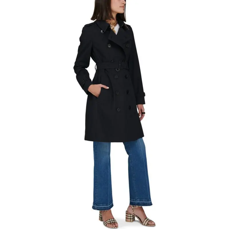 Burberry Trench Coats Women's Navy Blue-3