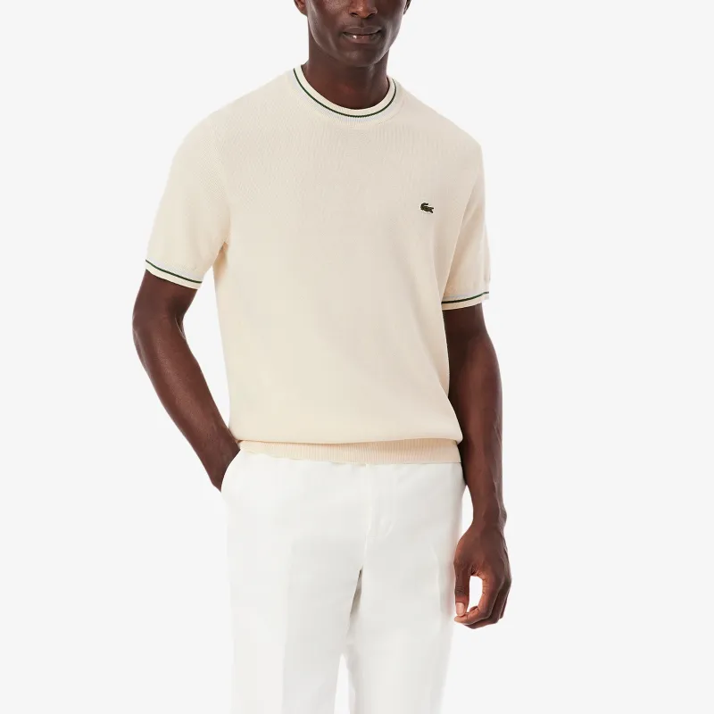 LACOSTE T Shirts Men Ecru-2