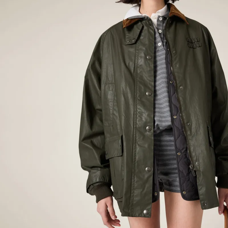 MIU MIU Button Up Poplin Jacket-2