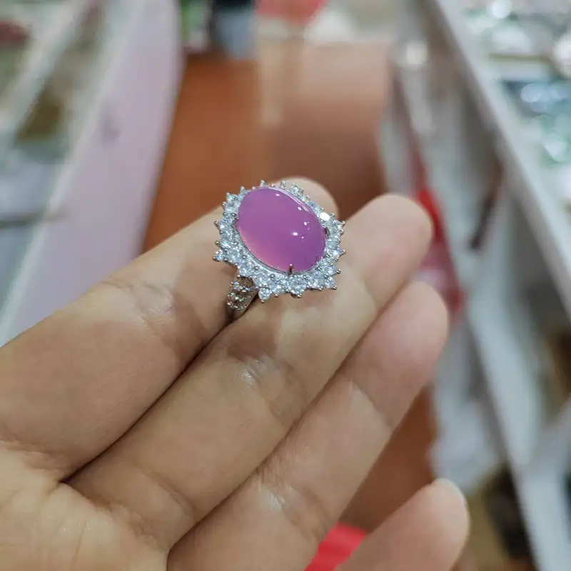 Gifts Chalcedony Jade Rings Unisex-6
