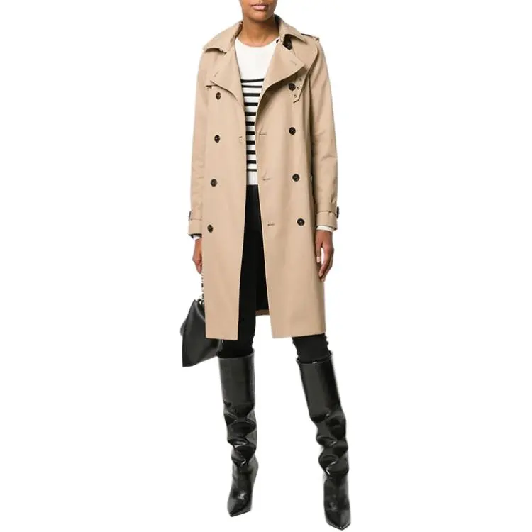SAINT LAURENT Double Breasted Belted Trench Coat-1