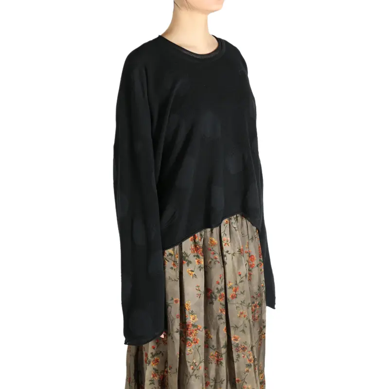 UMA WANG Extra long Square pattern Top-3