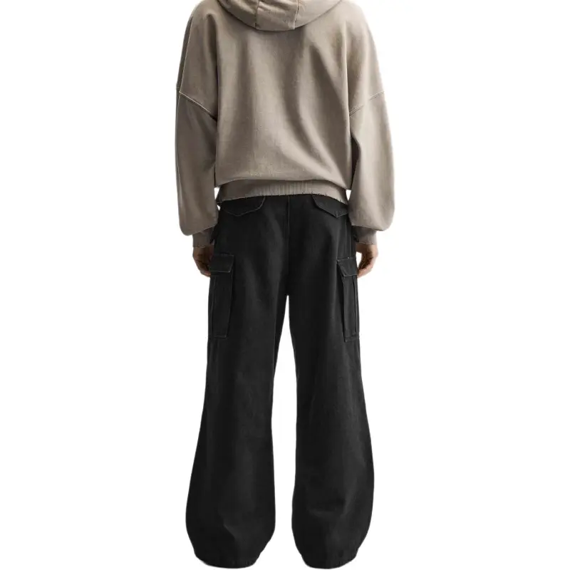 ZARA Cargo Pants Men Black-3