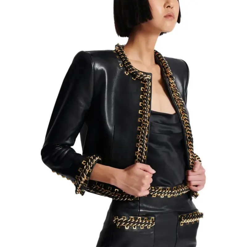 BALMAIN Chain Detailing Jacket-5