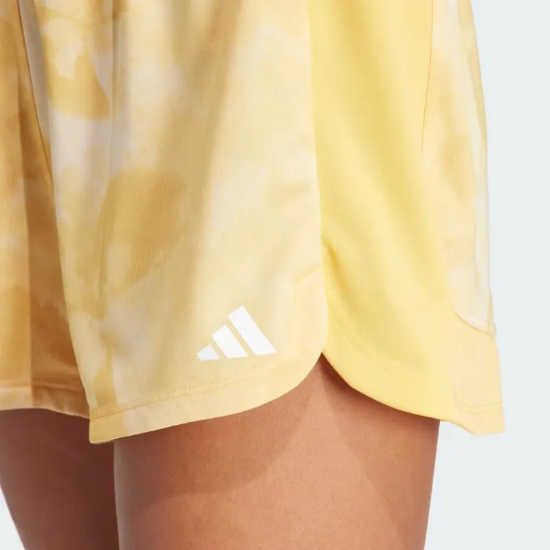 Adidas Pacer Essentials Aop Flower Tie Dye Knit Shorts Sports Shorts Women's Yellow-4