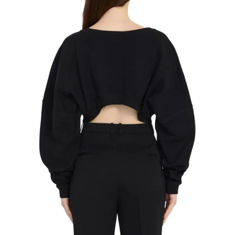 SAINT LAURENT Crewneck Cropped Sweatshirt-3