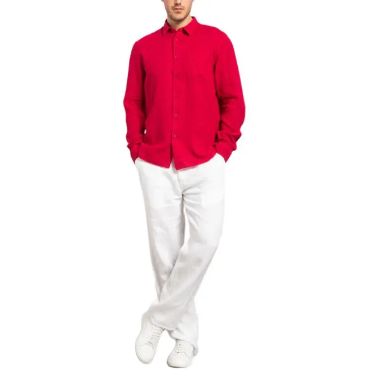 Vilebrequin Logo embroidered Linen Shirt-1