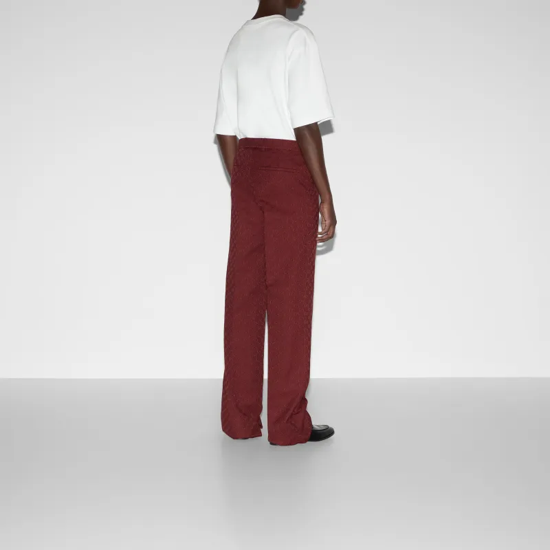 GUCCI Monogrammed Straight Leg Trousers-3