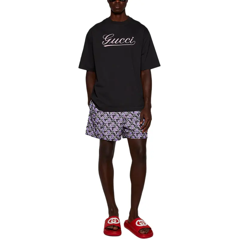 GUCCI Printed Nylon Swim Shorts-1