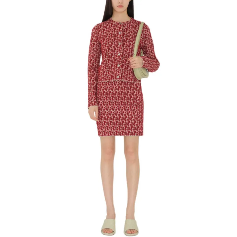 Burberry New Year's Greeting Collection FW24 Casual Short Skirts Women's Red-1