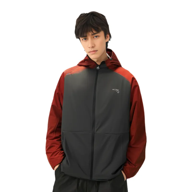 Anta Running Collection Jackets Coats Men's Castle Gray/Rusty Red-2