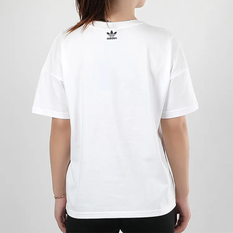 Adidas Originals Set in Sleeve T Shirt Women's White-3