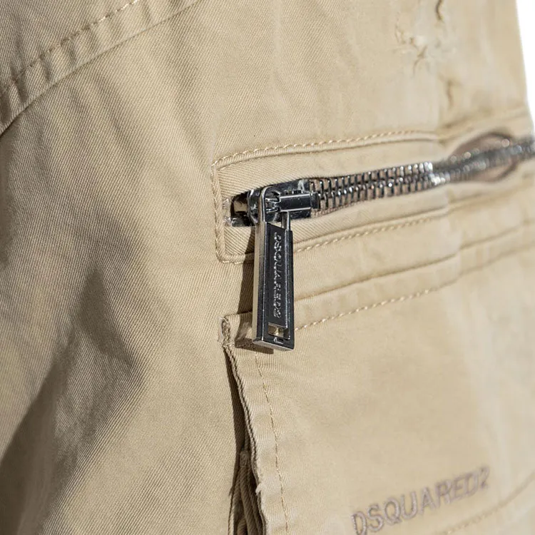 DSQUARED 2 Logo Embroidered Distressed Cargo Pants-4