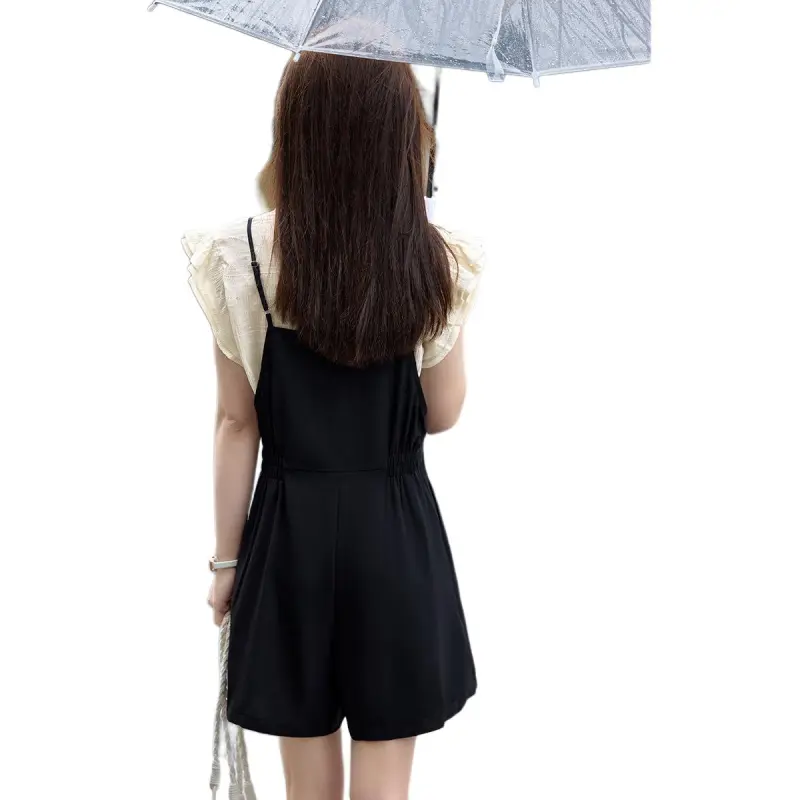 Mo Han Yi Mei SS24 Casual Suit Women's Black Beige-0