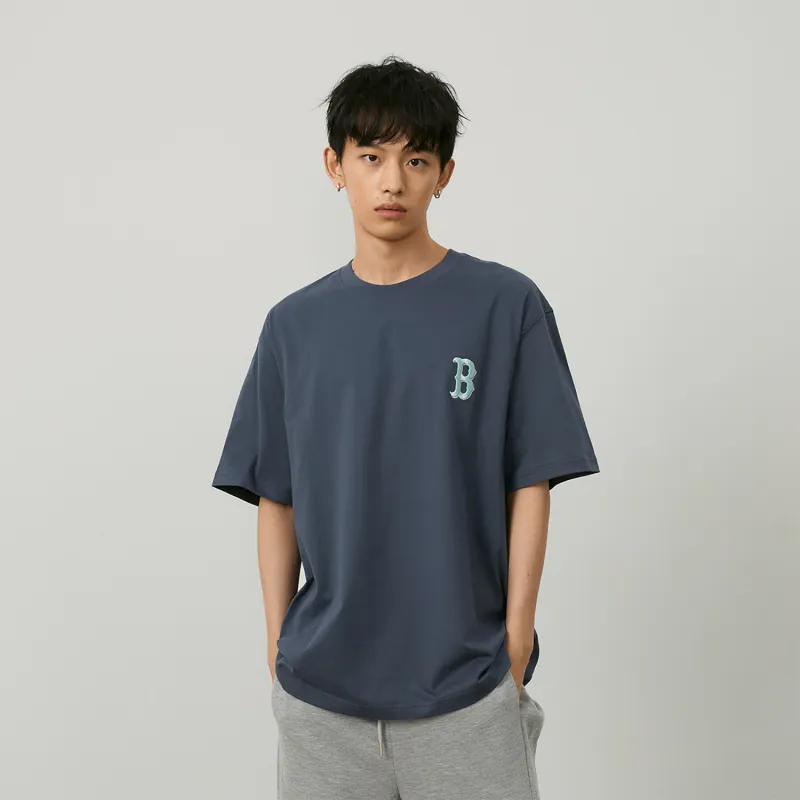 MLB MONOGRAM Reading Collection SS24 Set in Sleeve T Shirt Unisex Dark Gray-6