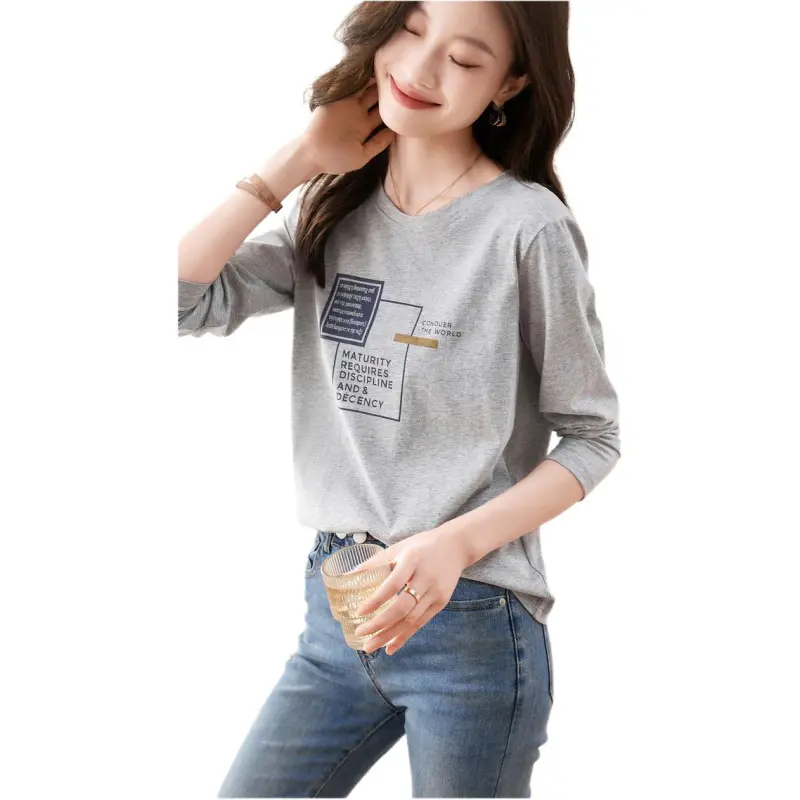 Mo Han Yi Mei T Shirt Women's Light Gray-3