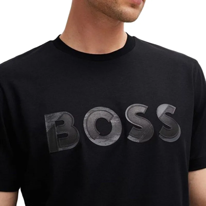 HUGO BOSS Logo Embossed Crewneck T Shirt-4