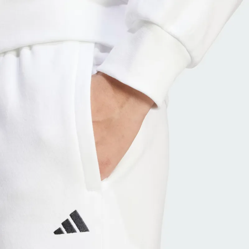 Adidas Essentials Small Logo Feel Cozy Open Hem Pants Casual Pants Women's White-3
