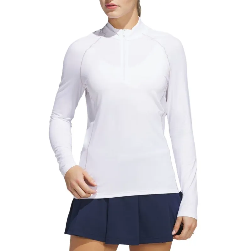 Adidas Free Shipping With AdiClub Ultimate365 Solid Quarter Zip Mock Polo Shirt-1