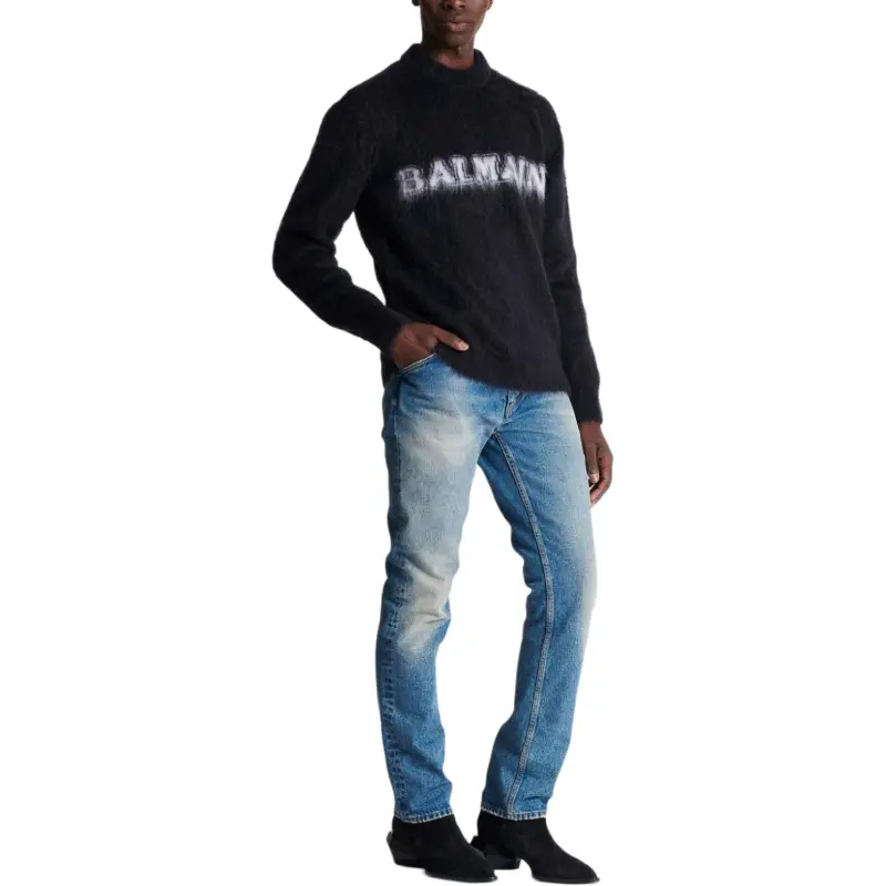 BALMAIN Retro Logo Intarsia Jumper-6