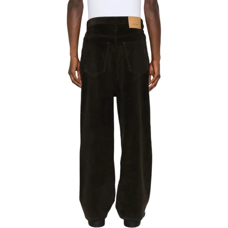 AMIPARIS Paris Corduroy Logo Patch Straight Leg Trousers-2