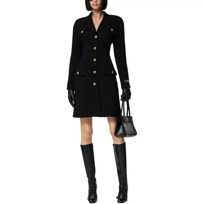VERSACE Medusa Button Long Sleeved Coat-1