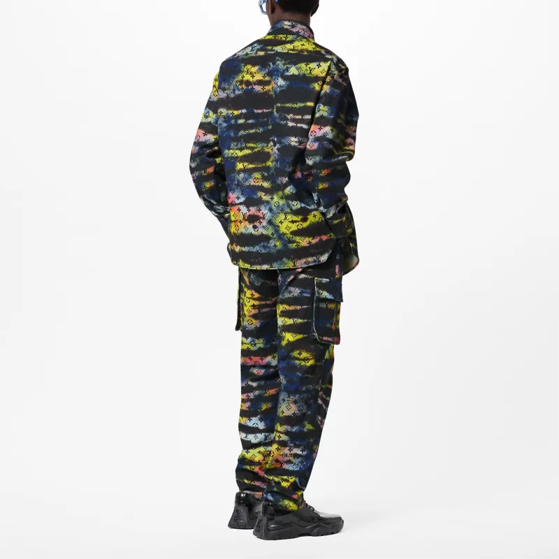 LOUIS VUITTON Printed Monogram Tie Dye Denim Shirt-3