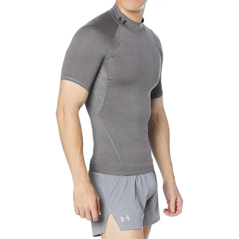 Under Armour HeatGear T Shirt Men's Charcoal Gray/Light Sandalwood Black-2