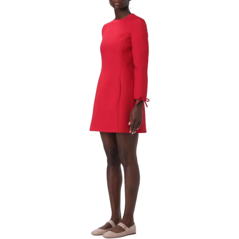 Valentino Long Sleeved Dresses Women's Red-2