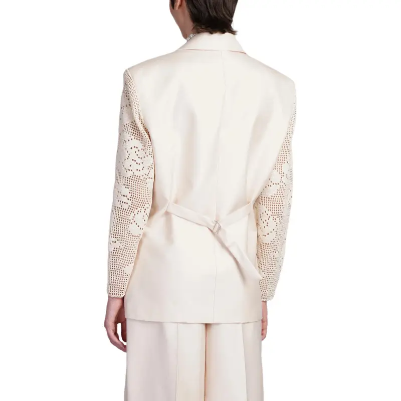 Magda Butrym Lace Crochet Hourglass Blazer-1